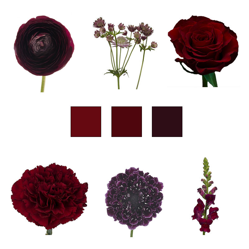 Rich Burgundy & Reds Combo Kukka Flowers