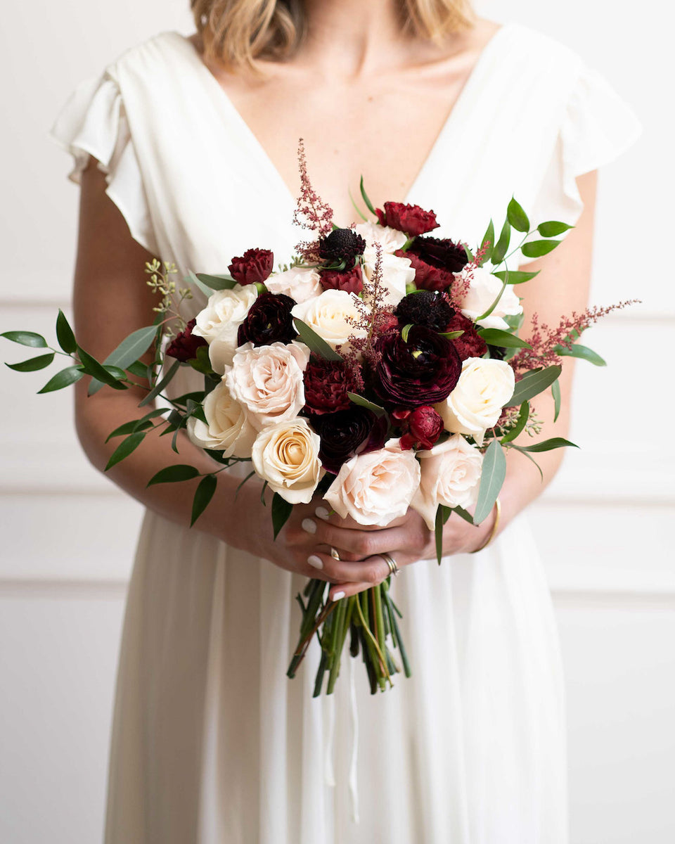DIY Wedding Flowers Merlot Plum Fall Bouquets Kukka Flowers