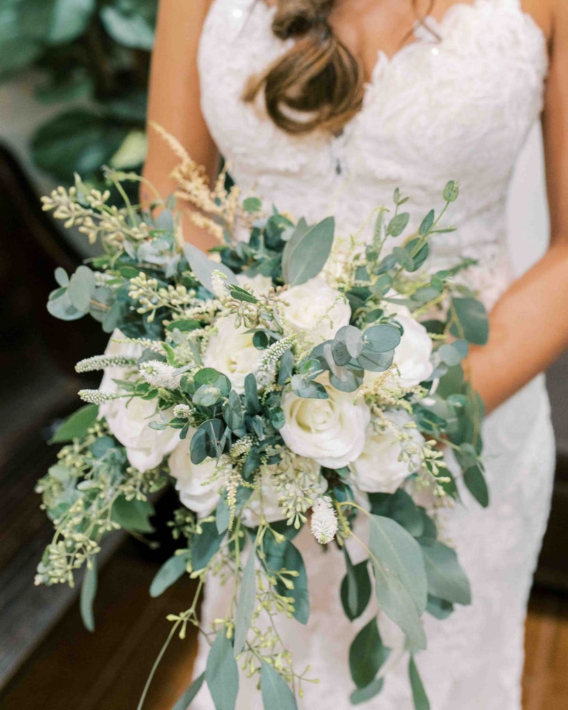 Green And White Bridal Bouquet