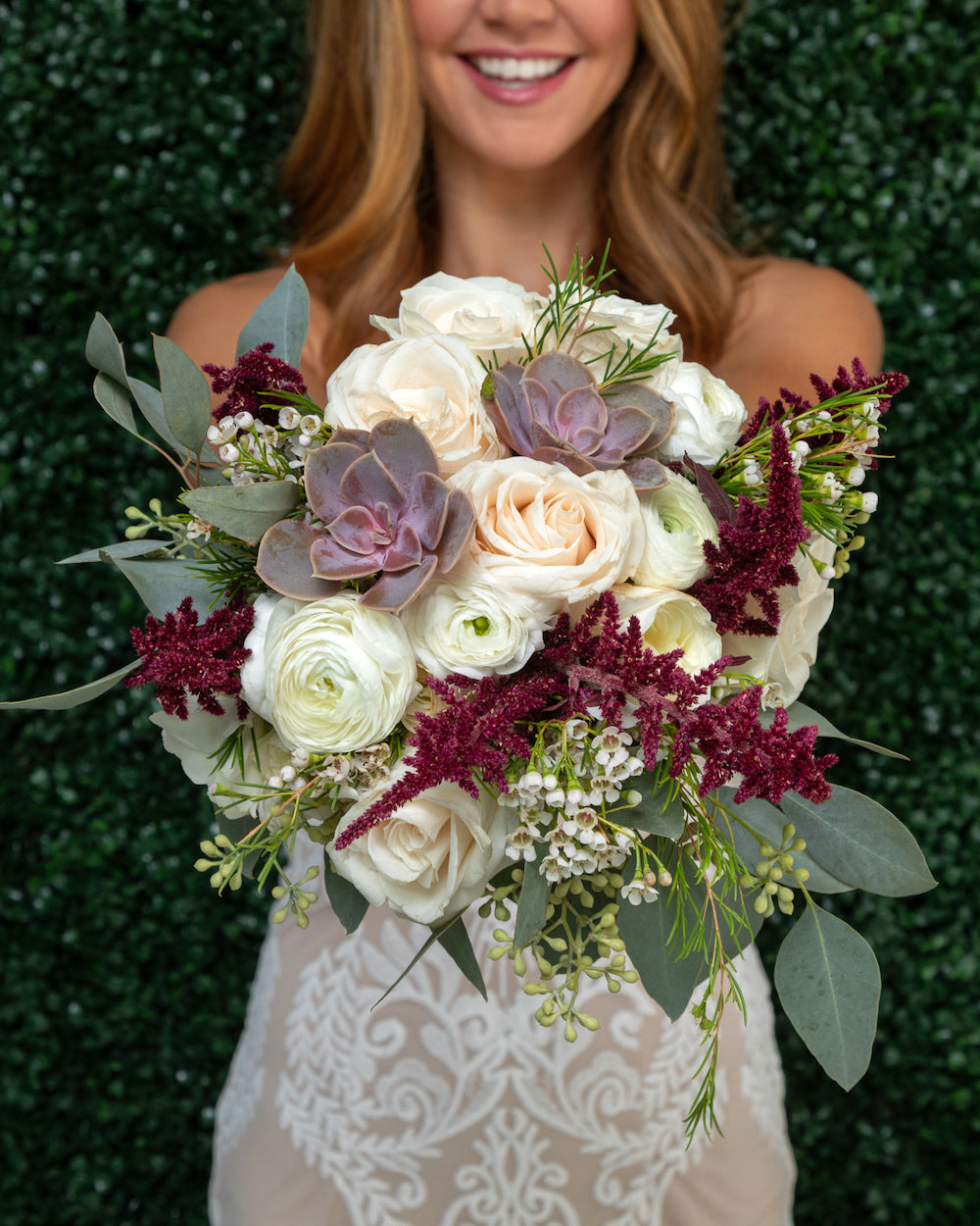 burgundy succulent bouquet Burgundy Beauty Collection